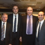 (από αριστερά προς δεξιά) κ.κ. Γαβριήλος Κατσάνος, Νίκος Μπλάνας, Κώστας Χομόνδοζλης, Μιχάλης Σωτηράκος