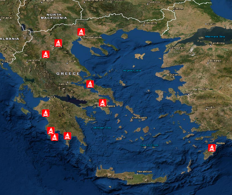 Πάνω από 650.000 στρέμματα οι καμένες εκτάσεις σε Εύβοια, Αττική & Λακωνία