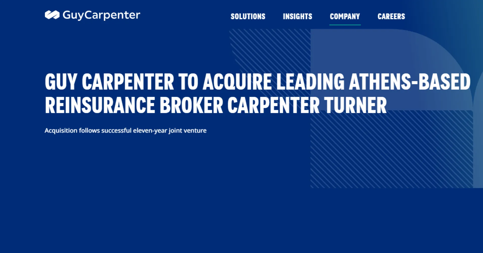 Guy Carpenter: Εξαγορά του υπόλοιπου 51,5% της Carpenter Turner