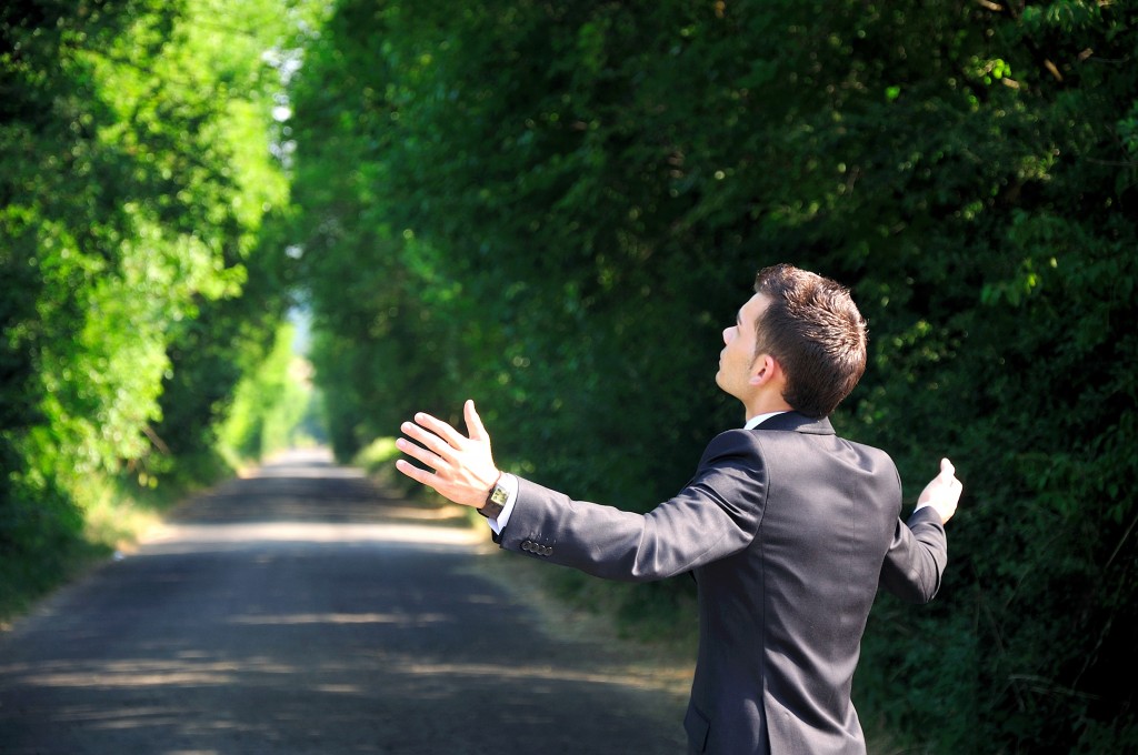 Business man pray