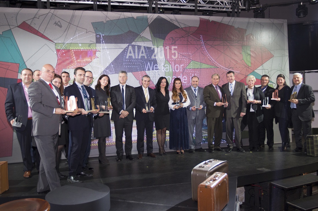 Οι εκπρόσωποι των αεροπορικών εταιρειών που βραβεύτηκαν στο 16ο Συνέδριο Μάρκετινγκ Αεροπορικών Εταιρειών του ΔΑΑ.