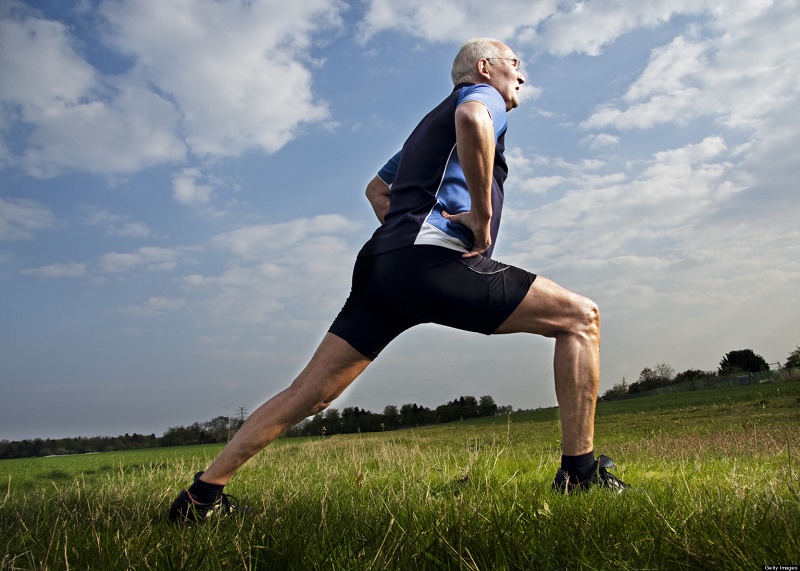 Active Senior Male Stretching