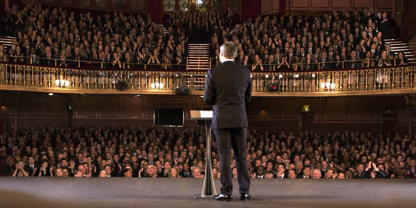 Performer on stage in theater