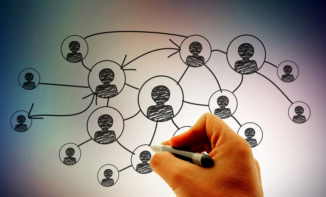 Businessman | Hand drawing social network