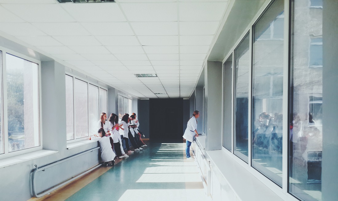 νοσοκομείο, ασθενείς, διάδρομος, γιατρός