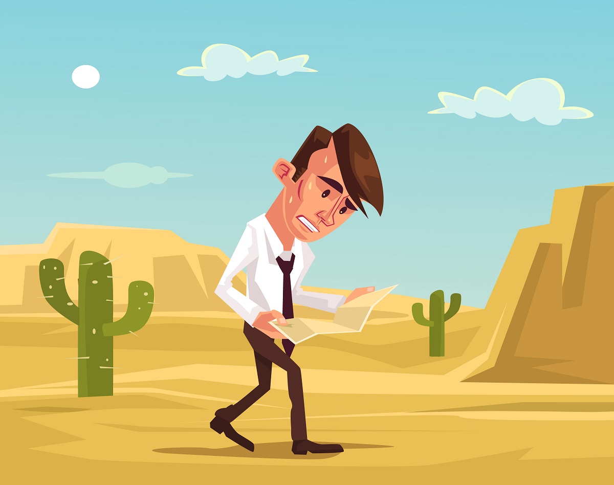 businessman in desert