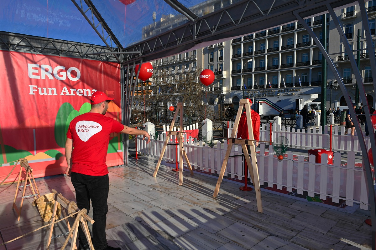 Στιγμιότυπο από τις παιδικές δράσεις στο περίπτερο της ERGO