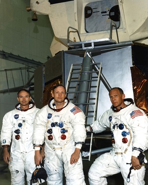 Οι τρεις αστροναύτες Neil Armstrong, Michael Collins και Edwin «Buzz» Aldrin Jr.