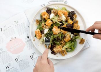 vegetable salad on white plate