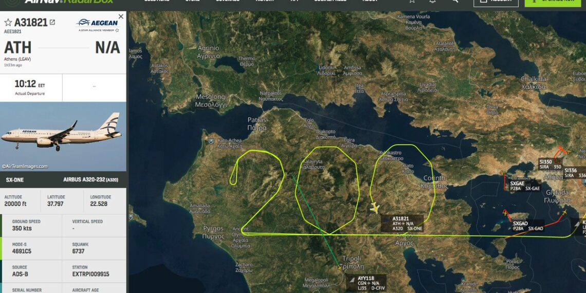 200 χρόνια από την Επανάσταση του 1821: Η Aegean σχημάτισε τον αριθμό 200 πετώντας πάνω από την Πελοπόννησο