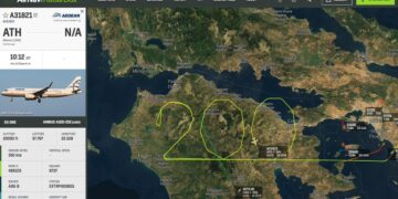 200 χρόνια από την Επανάσταση του 1821: Η Aegean σχημάτισε τον αριθμό 200 πετώντας πάνω από την Πελοπόννησο