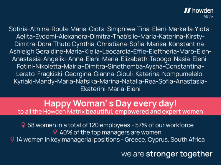 Howden Matrix: το 57% των εργαζομένων είναι γυναίκες