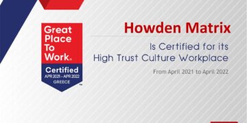 H Howden Matrix απέκτησε την Πιστοποίηση του Great Place to Work®