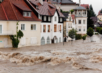 floods and flooding the streets in steyr, austria; Shutterstock ID 129205175; purchase_order: AZCOM