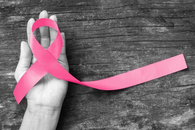 Pink ribbon for breast cancer awareness, symbolic bow color raising awareness on people living with women's breast tumor illness (bow isolated with clipping path)
