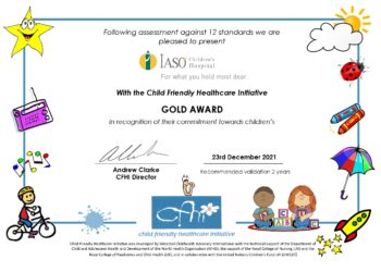 ΙΑΣΩ Παίδων: Χρυσό βραβείο στα πρότυπα του Child Friendly Healthcare Initiative