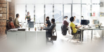 Diverse people working in the office