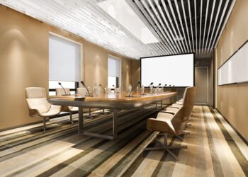 3d rendering business meeting room in office building