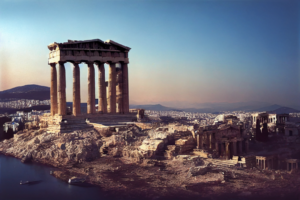 Φωτογραφία της Αθήνας μετά από μεγάλο σεισμό. Δημιούργημα με την τεχνητή νοημοσύνη του Midjourney