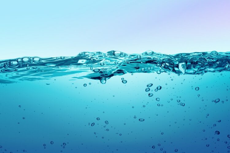 Clean water background, blue transparent liquid vector