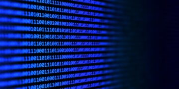 Abstract tech background with binary code design