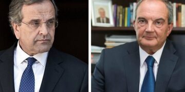 K. Καραμανλής & A. Σαμαράς στην εκδήλωση του Γ. Χατζηθεοδοσίου