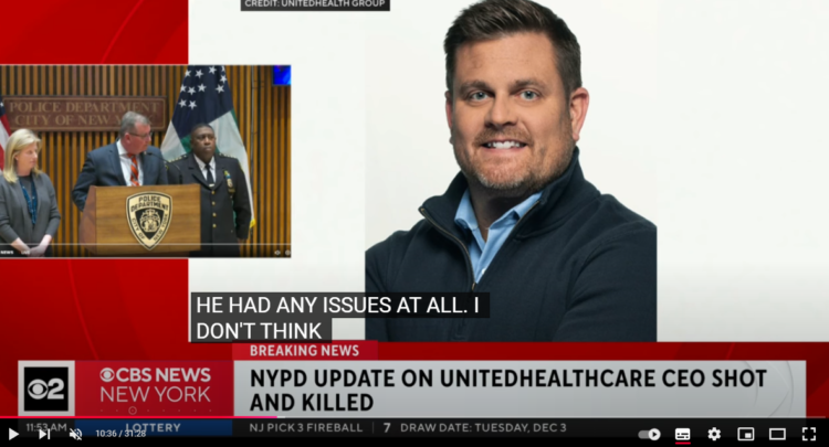 Νεκρός από πυροβολισμούς ο CEO της United Healthcare