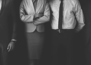 Confident business people standing together