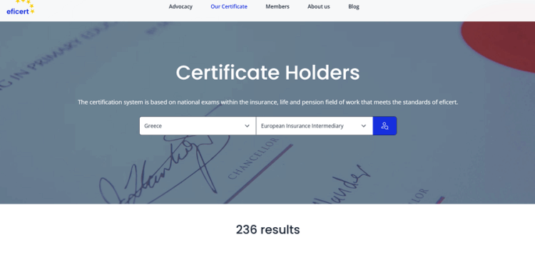 236 διαμεσολαβητές στην Ελλάδα με πιστοποίηση Eficert