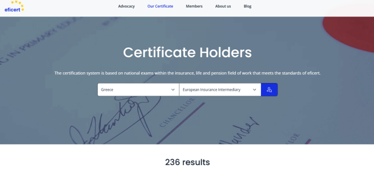 236 διαμεσολαβητές στην Ελλάδα με πιστοποίηση Eficert