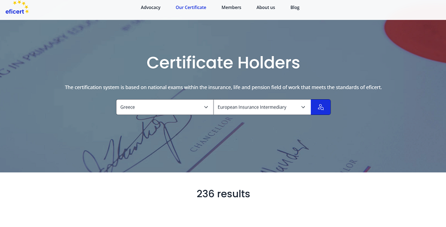 236 διαμεσολαβητές στην Ελλάδα με πιστοποίηση Eficert