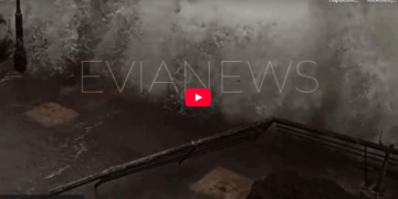 Ζημιές σε σπίτια και καταστήματα στην Κύμη από την κακοκαιρία (video)